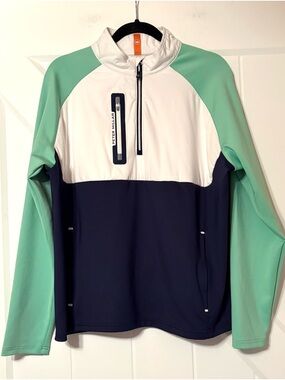 Peter Millar Crown Sport Quarter Zip Performance Pullover Golf Jacket L Mint